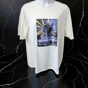 ROMwe graphic logo multi- color t-Shirt (Oversized) NWT Large